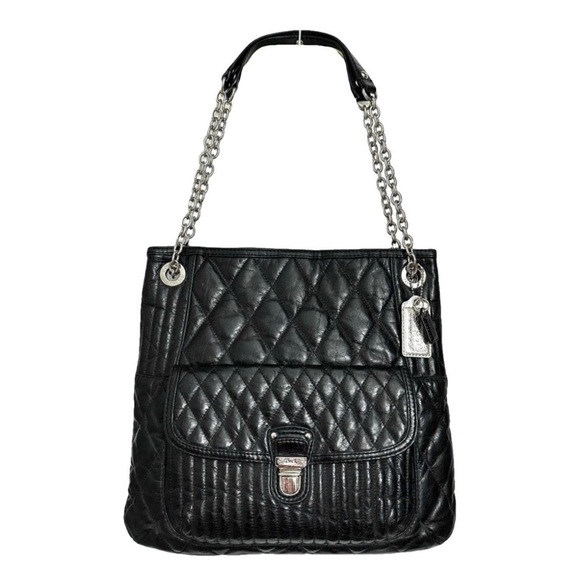 Coach Poppy Quilted Slim Chain 19854 Leather